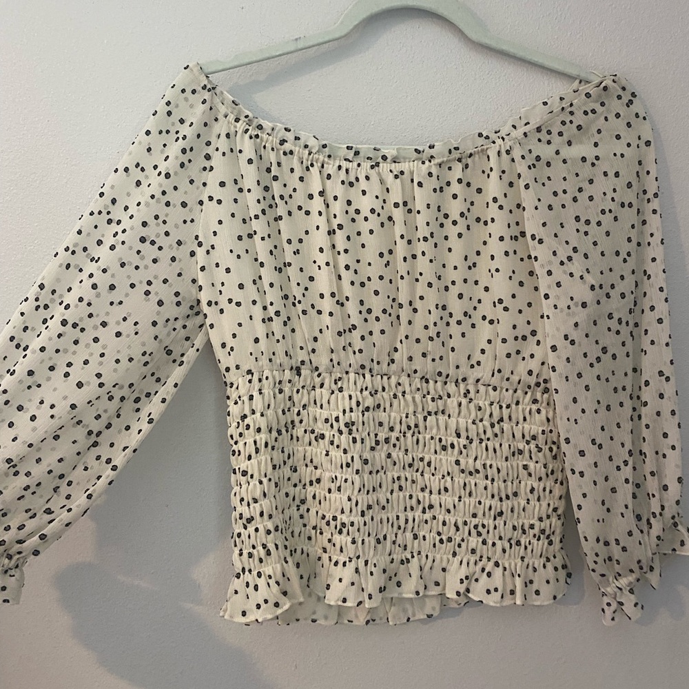 Anthropologie Off the Shoulder Top Synch Waist